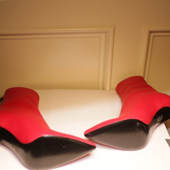 Barney's New York RED 3.5 inch leather Boots size 38.5 - Picture 4 of 6